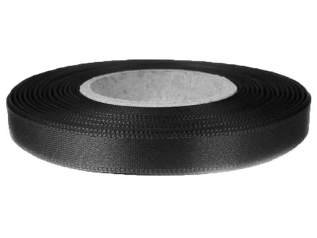 Wstążka 10mm atłas czarna