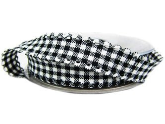 Wstążka 15mm poly WYCINANKA PEPITO czarna