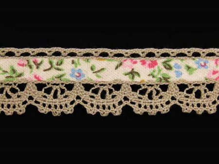 Koronka 1,9cm poliestrowa jasny len