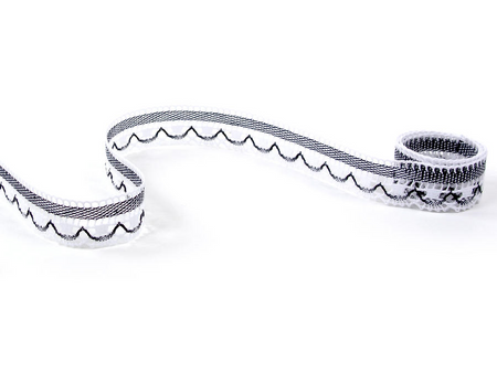 Koronka 1,9cm bawełniana biało-czarna