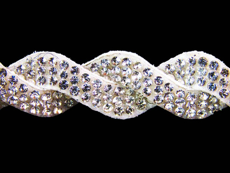 Taśma 10mm warkocz cyrkonia srebrna