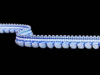 Taśma 1cm POMPONIK poliester niebieska