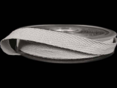 Taśma 10mm bawełniana jodełka jasny popiel