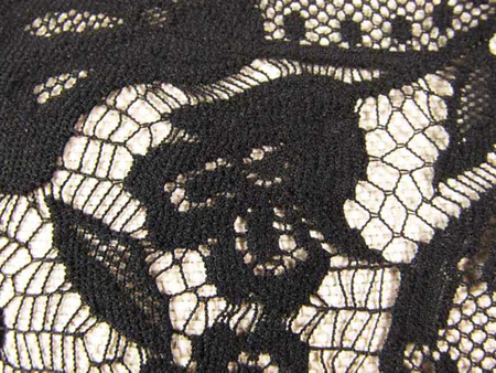 Koronka 150cm poliestrowa FLORES czarna