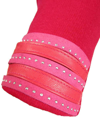 Rękawiczka DZIANINA damska ocieplana amarant