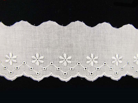 Koronka 5cm haft angielski biała