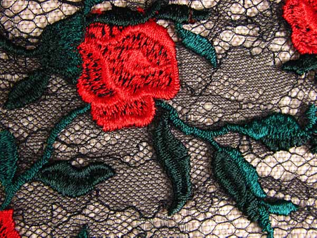 Koronka 140cm tiulowa RÓŻA czerwona