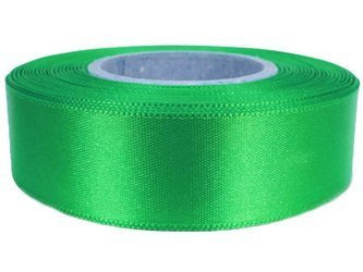 Wstążka 24mm atłas żywozielona