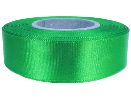 Wstążka 24mm atłas żywozielona