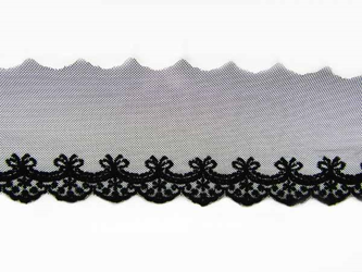 Koronka 9cm tiulowa czarna