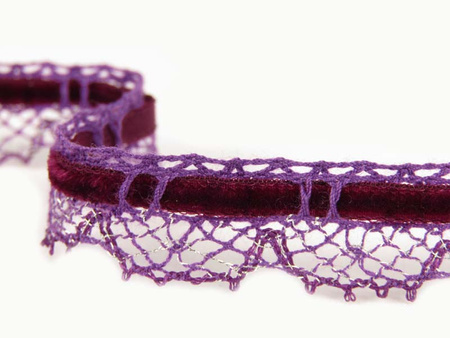 Koronka 1,6cm poliestrowa śliwka