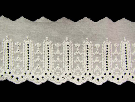 Koronka 8cm haft angielski biała