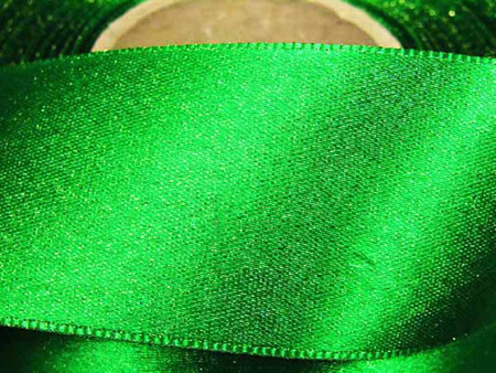 Wstążka 40mm atłas REXOR żywozielona