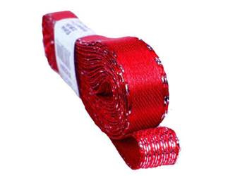 Wstążka 12mm atłas czerwono-srebrna