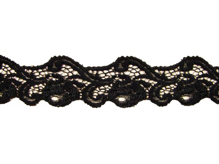 Koronka 3,5cm elastyczna czarna