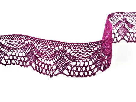 Koronka 4,5cm bawełniana buraczek