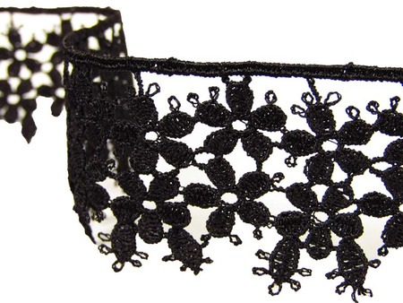 Koronka 3,5cm gipiurowa czarna