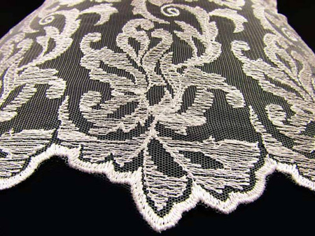 Koronka 140cm tiulowa haft ivory