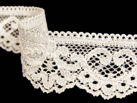 Koronka 2,5cm elastyczna ivory