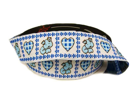 Taśma 25mm żakard PSIAK błękitna