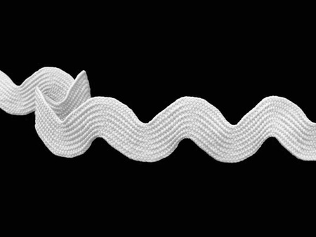 Taśma 25mm zygzak biała