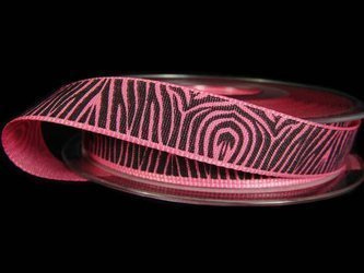 Wstążka 15mm tafta ZEBRA róż