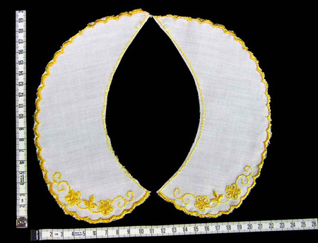 Kołnierzyk młodzieżowy haft bawełna biało-złoty