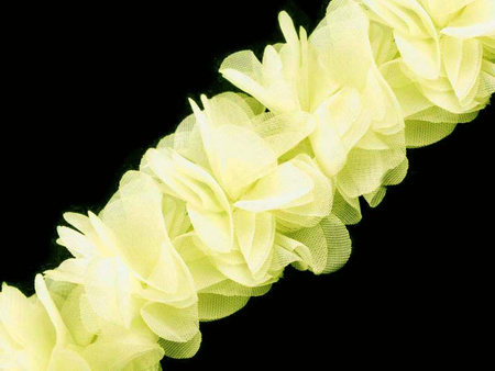 Taśma 5cm ozdobna KWIAT 3D żółty jasny