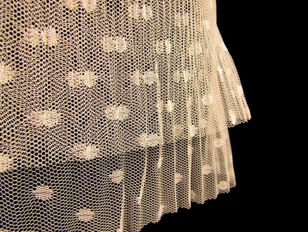 Taśma 12cm falbana tiulowa ecru