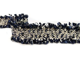 Taśma 3cm ozdobna "CHANEL" granat