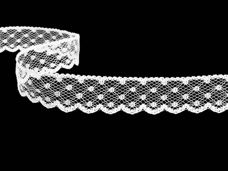 Koronka 2cm stabilna DOTS biała