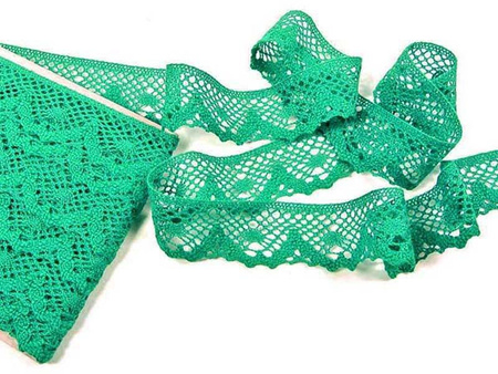 Koronka 4cm bawełniana zielony szmaragd
