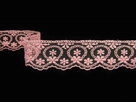 Koronka 4cm tiulowa róż brzoskwiniowy