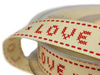 Wstążka 15mm tafta CROSS STITCH LOVE natural