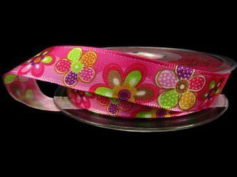 Wstążka 16mm tafta FLEURS amarant