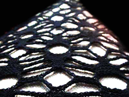 Koronka 140cm bawełniana klockowa czarna