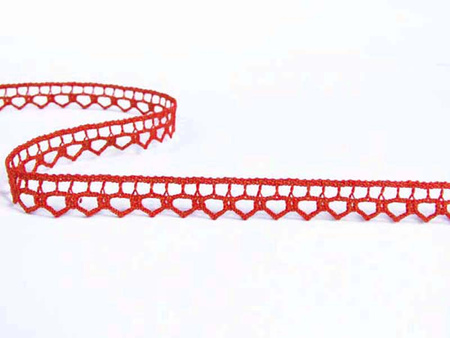 Koronka 1cm bawełniana czerwona malina