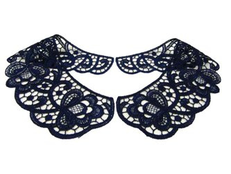 Kołnierzyk damski gipiura granat