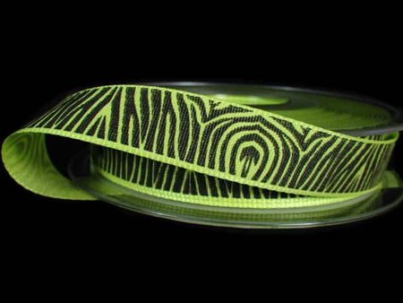 Wstążka 15mm tafta ZEBRA pistacja