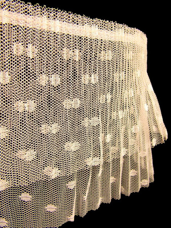 Taśma 12cm falbana tiulowa ecru