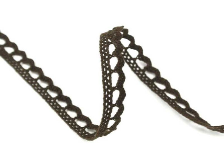 Koronka 1cm bawełniana brąz