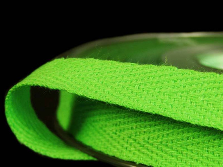 Taśma 10mm bawełniana jodełka neon zielona