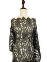 Koronka 140cm tiulowa grafitowa