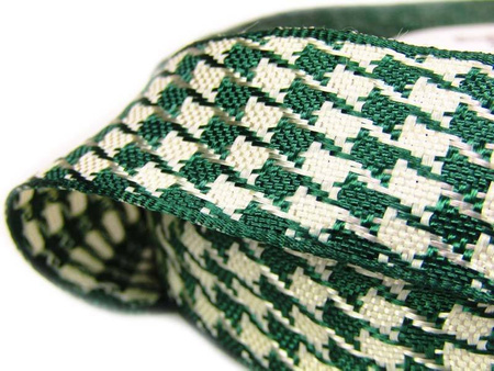 Taśma 25mm tkana PRINCE DE GALLES ciemnozielona