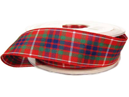Wstążka 25mm kratka szkocka Frazer