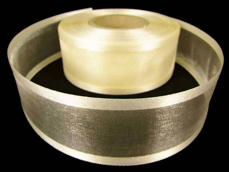 Wstążka 40mm organtyna LAMÓWKA ecru