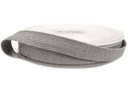 Taśma 10mm bawełniana jodełka popiel