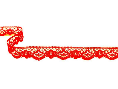 Koronka 1cm stabilna żywoczerwona