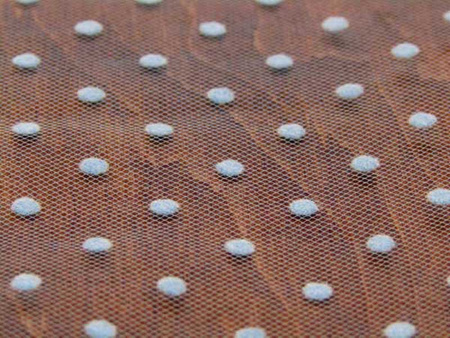 Tiul 150cm średnio sztywny KROPKI niebieski