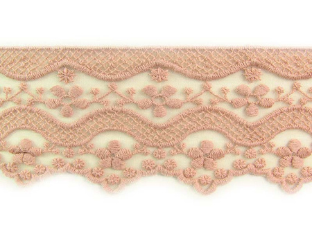 Koronka 6cm tiulowa antyczny róż